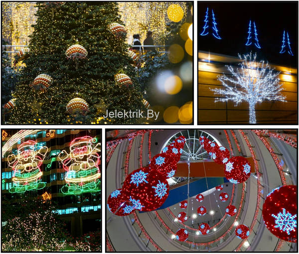 Праздничное декоративное освещение торгового центра Минск и МО